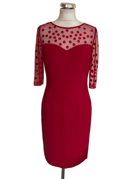 BRAND NEW HOBBS DARK CRIMSON NEVE PENCIL DRESS SIZE 10