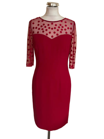 BRAND NEW HOBBS DARK CRIMSON NEVE PENCIL DRESS SIZE 10