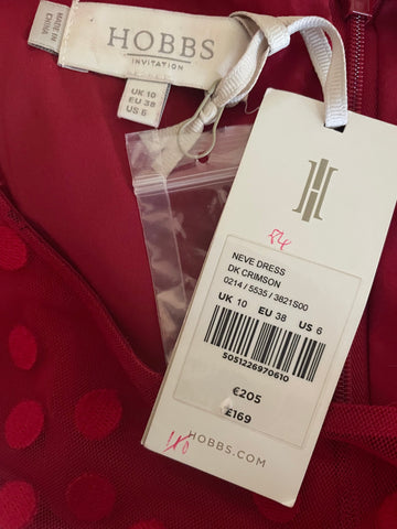 BRAND NEW HOBBS DARK CRIMSON NEVE PENCIL DRESS SIZE 10