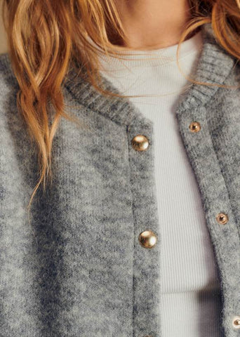 BRAND NEW LA MAILLE SEZANE EDDY GREY KID MOHAIR CARDIGAN/JACKET SIZE S