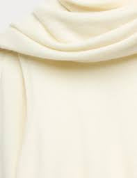 BRAND NEW MARKS & SPENCER X 16ARLINGTON IVORY 100% CASHMERE SLEEVELESS SCARF NECK JUMPER SIZE S