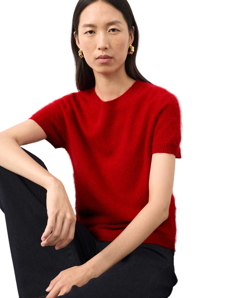 BRAND NEW MARKS & SPENCER AUTOGRAPH RUBY RED WOOL & CASHMERE BRUSHED KNIT JUMPER SIZE M