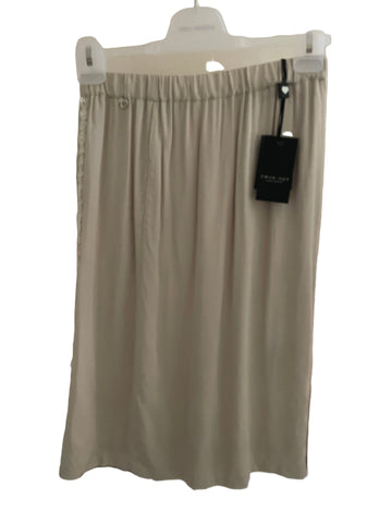 BRAND NEW TWIN-SET CREAM SEQUINNED & BEADED PENCIL SKIRT SIZE S/M