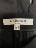 LK BENNETT SOLENE BLACK SLIM SILHOUETTE ANKLE GRAZER TROUSERS SIZE 10