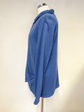 SEASALT ETCHING BLUE 100% COTTON COLLARED LONG SLEEVE JERSEY JACKET SIZE 12