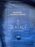 SEASALT ETCHING BLUE 100% COTTON COLLARED LONG SLEEVE JERSEY JACKET SIZE 12