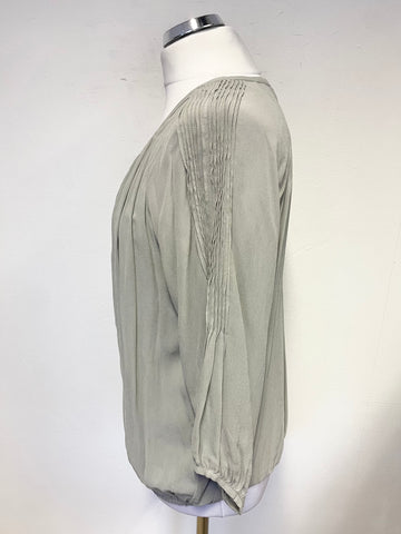 MINT VELVET GREY SEQUIN TRIMMED BLOUSON TOP  SIZE 10