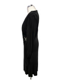 FRANK USHER BLACK LONG SLEEVE WRAP ACROSS SPECIAL OCCASION DRESS SIZE 14