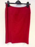 HOBBS RED 100% VIRGIN WOOL PENCIL SKIRT SIZE 10