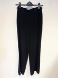 MAX MARA BLACK HIGH RISE STRAIGHT LEG TROUSERS SIZE 8