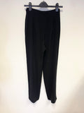 MAX MARA BLACK HIGH RISE STRAIGHT LEG TROUSERS SIZE 8