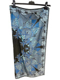 LIBERTY 100% SILK BLUE FLORAL PRINT SQUARE SCARF