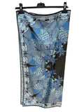 LIBERTY 100% SILK BLUE FLORAL PRINT SQUARE SCARF