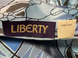 LIBERTY 100% SILK BLUE FLORAL PRINT SQUARE SCARF