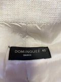 DOMINGUEZ BASICO STONE LINEN MIX 3 PIECE JACKET, TROUSER & TOP SET SIZE 40 UK 8