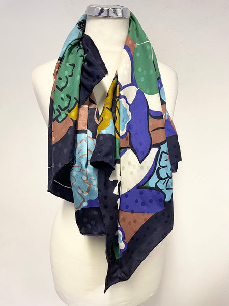 CHRISTIAN FISCHBACHER 100% SILK MULTICOLOURED LARGE SQUARE SCARF