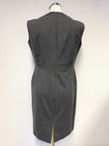 HOBBS GREY WOOL SLEEVELESS SHIFT DRESS SIZE 12