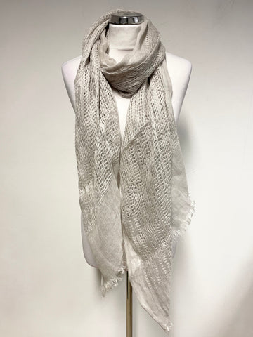 BRAND NEW THE WHITE COMPANY 100% LINEN LIGHT GREY SCARF