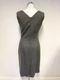 VINTAGE BURBERRY’S GREY WOOL SLEEVELESS PENCIL DRESS SIZE 8