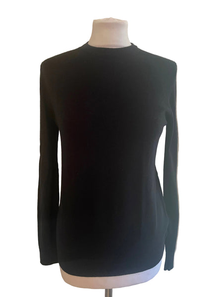 MARKS & SPENCER BLACK EXTRA FINE MERINO WOOL JUMPER  SIZE 10