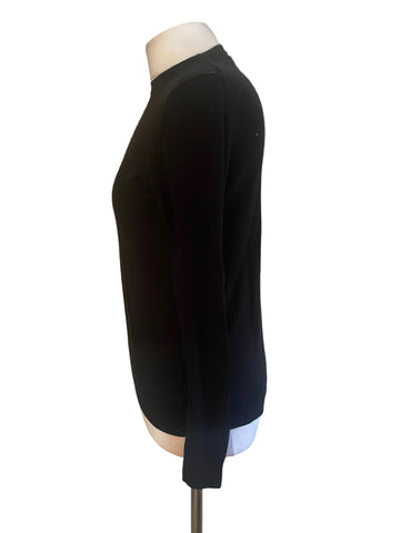 MARKS & SPENCER BLACK EXTRA FINE MERINO WOOL JUMPER  SIZE 10