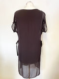 MINT VELVET BLACK WITH SILVER STAR EMBROIDERED SHEER OVERLAY TUNIC TOP SIZE 12