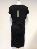 BRAND NEW PHASE EIGHT RAYA BLACK STRETCH JERSEY DRAPED PENCIL DRESS  SIZE 16