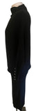 MINT VELVET BLACK RIB KNIT POUCHED TOP JUMPER DRESS SIZE 14