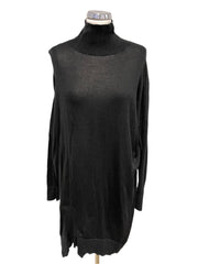 ALL SAINTS BLACK POLO NECK ONE COLD SHOULDER JUMPER DRESS SIZE M