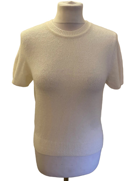 ABERCROMBIE & FITCH IVORY SHORT SLEEVE JUMPER SIZE S