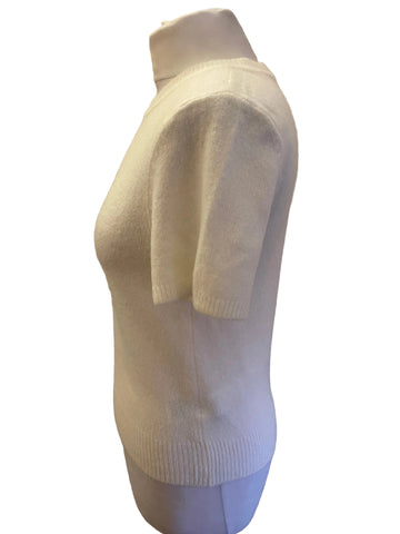 ABERCROMBIE & FITCH IVORY SHORT SLEEVE JUMPER SIZE S
