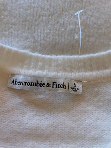 ABERCROMBIE & FITCH IVORY SHORT SLEEVE JUMPER SIZE S