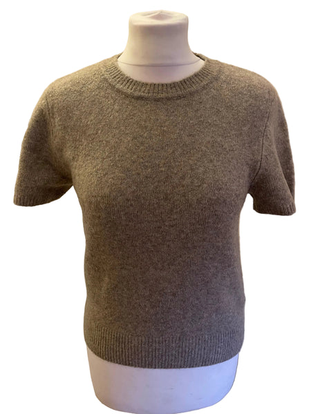 ABERCROMBIE & FITCH BROWN SHORT SLEEVE JUMPER SIZE S