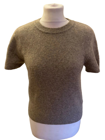 ABERCROMBIE & FITCH BROWN SHORT SLEEVE JUMPER SIZE S