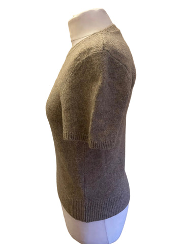 ABERCROMBIE & FITCH BROWN SHORT SLEEVE JUMPER SIZE S