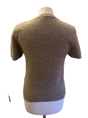 ABERCROMBIE & FITCH BROWN SHORT SLEEVE JUMPER SIZE S