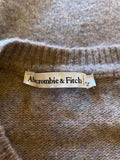 ABERCROMBIE & FITCH BROWN SHORT SLEEVE JUMPER SIZE S