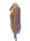 LA MAILLE SEZANE ZITA ROSY BEIGE SUPERKID MOHAIR TIE NECK JUMPER SIZE S