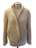 REISS TAHLIA BREAM WOOL BLEND ZIP FRONT BOMBER JACKET SIZE 10