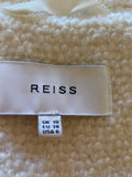REISS TAHLIA BREAM WOOL BLEND ZIP FRONT BOMBER JACKET SIZE 10