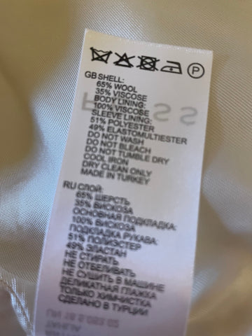 REISS TAHLIA BREAM WOOL BLEND ZIP FRONT BOMBER JACKET SIZE 10