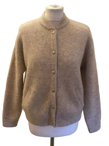 BRAND NEW LA MAILLE SEZANE EDDY BEIGE KID MOHAIR CARDIGAN /JACKET SIZE S