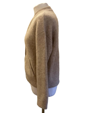 BRAND NEW LA MAILLE SEZANE EDDY BEIGE KID MOHAIR CARDIGAN /JACKET SIZE S