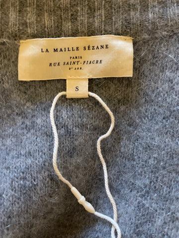 BRAND NEW LA MAILLE SEZANE EDDY GREY KID MOHAIR CARDIGAN/JACKET SIZE S
