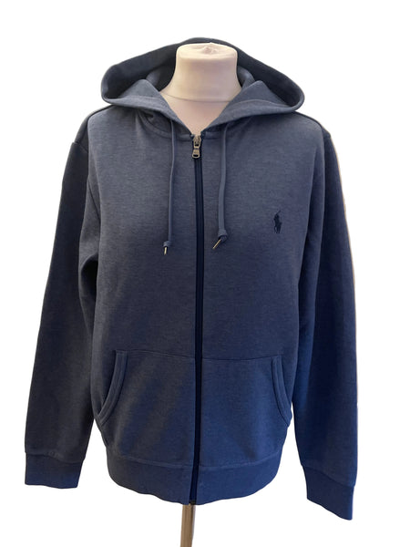 BRAND NEW POLO RALPH LAUREN BLUE ZIP FRONT HOODIE SIZE S