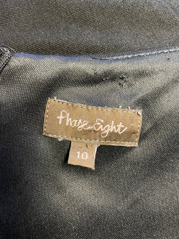 PHASE EIGHT BLACK JERSEY 3/4 SLEEVED PENCIL DRESS SIZE 10