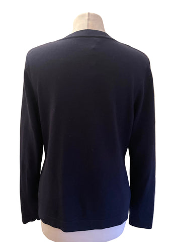 BRAND NEW PHASE EIGHT NAVY BLUE ZIP FRONT CARDIGAN SIZE 14