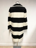 BRAND NEW SONIA RYKIEL MILANO RAYE BLACK & OFF WHITE STRIPE COLLARED SHIFT DRESS SIZE M