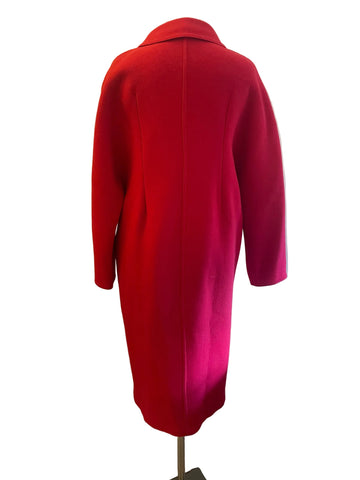 WEILL PARIS WOOL BLEND RED WOOL BLEND UNLINED COAT SIZE APPROX 12/14