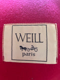 WEILL PARIS WOOL BLEND RED WOOL BLEND UNLINED COAT SIZE APPROX 12/14